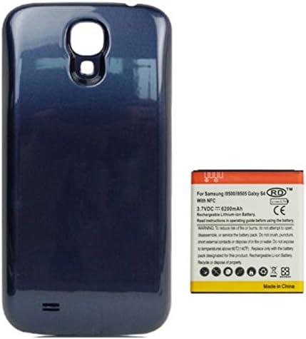 6200mAh Extended Battery with Blue Battery Cover Door for Samsung Galaxy S4 GT-i9500, GT-i9505, SGH-M919, SCH-i545, SGH-i337, SPH-L720