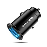 Car Charger, SmartDevil 4.8A Aluminum Alloy Dual USB Ports Car Charger Adapter Mini Fast Car Charging Compatible with iPhone 11,11 Pro,11 Pro Max,Xs Max,XR, 8 7 6, iPad,Galaxy S10 S10e and More（Black）