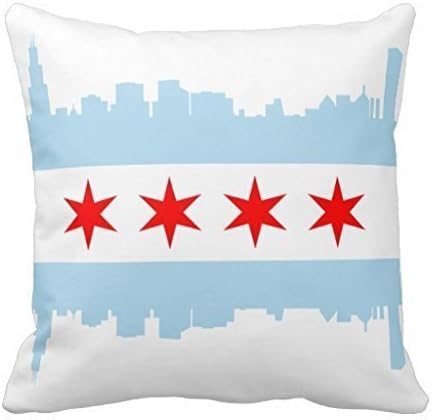 Amazon Com Hl Hlppc Chicago Flag Skyline White Polyester Throw