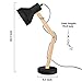 Tomons Wood Adjustable Head Desk Lamp, Designer Table Lamp, Reading Lights, Study Lamp, Work Lamp, Office Lamp, Bedside Nightstand Lamp - Black