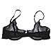 Vogue's Secret Women's Unlined Plus Size See-through Bra Sexy Lace Mesh Transparent Breathable Panties Underwear,Black,36D