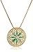 Amazon Collection 18k Yellow Gold Plated Sterling Silver Gemstone and Diamond Accent Filigree Mandala Pendant Necklace, 18