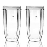 QueenTrade 2PCS 32OZ Large Replacement Cup For Nutribullet 600W & Pro 900W Blender/Mixer (NOT FIT Magic Bullet or Nutri Ninja)