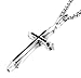 DELIFUR Titanium Steel Cross Pendant Necklace with 24'' Chain for Men and Women Easter Prayer Necklace (Large)