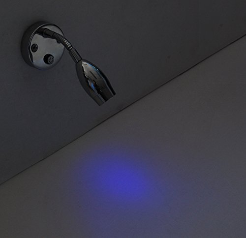 Dream Lighting 12V LED Bedside Lamp -Bullet Shape Reading Light - Blue and Cool White Lghting Map Light for RV, Car, Marine, Camper and Motorhome Pack of 2