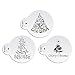 ART Kitchenware 6pcs/set Christmas Tree Cookie Stencil Set for Cakes Sugar Decoration Cookie Mold Reusable Stencils for Painting Beige/Semi-Transparent ST-925S