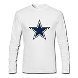 AHHACHI Mens The Rugby Team Dallas_Cowboys Logo Long Sleeve Tees XL White