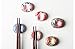 CHOOLD Japanese Style Hand Painted Floral Ceramic Chopsticks Rest Rack Dinner Spoon Stand Knife Fork Holder Chopsticks Stand(Set of 6)