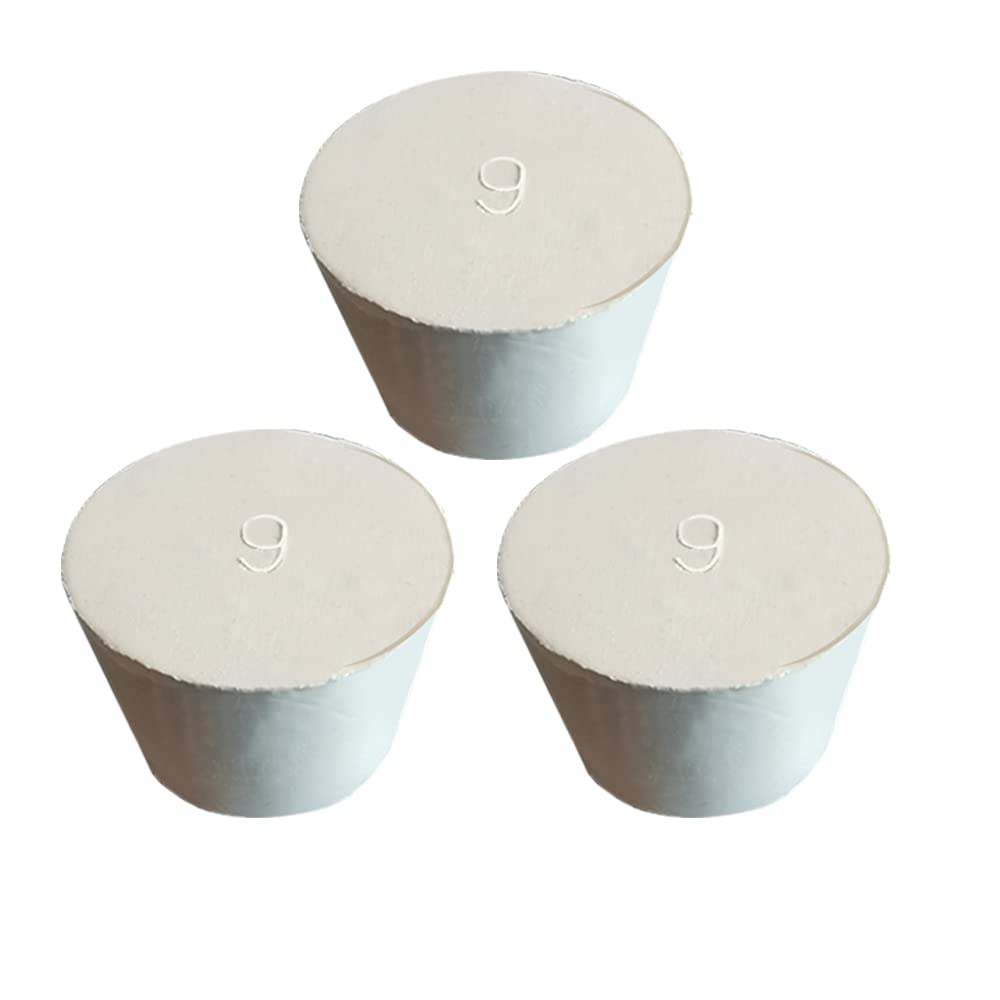 HeyWin Rubber Bungs for Holes 38mm to 46mm,3 Pieces,Rubber Bungs Stoppers are Used for Sealing Conical Flask,Water Tank Etc (3, 9#)
