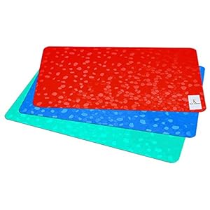 Heart Home Diamond Design 3 Pieces PVC Refrigerator/Fridge Multipurpose Drawer Mat Set(Blue, Green and Red)- CTHH04192