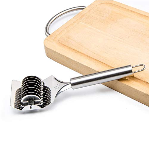 Noodle Lattice Roller, OFFTESTY Stainless Steel Dough Cutter High Grade Noodles Cut Knife Kitchen Cooking Tool