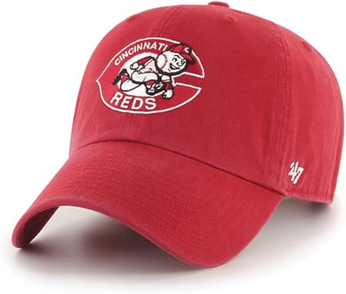 47 MLB Cooperstown Baseballkappe mit Primär-Logo, verstellbar, Einheitsgröße für Erwachsene, Cincinnati Reds Rot, Einheitsgre