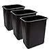 Office Depot Wastebaskets, 7 Gallons, 17 3/4in.H x 14 1/2in.W x 10 1/2in.D, Black, Pack Of 3, WB0186