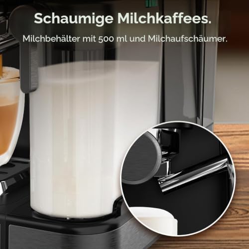 Halbautomatische Espressomaschine Power Espresso Touch ColdBrew Latte. 1350 W, 20 Bar, Kalt, Warm oder Heiß, Touch-Display, 1,5 L Wassertank, 500 ml Milchtank, Doppelter Siebträg