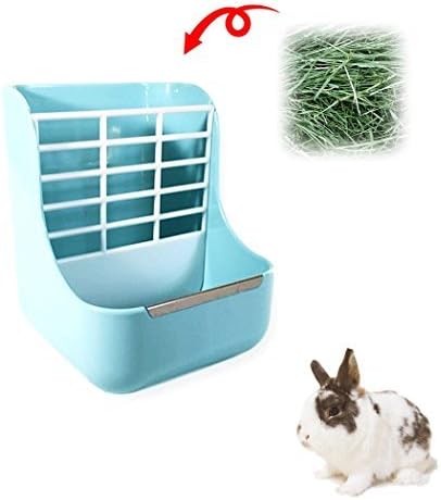 Amazon いちご舎本舗 牧草フィーダー うさぎ 小動物 食器 餌入れ 牧草入れ 2way 省スペース ネジ固定 Blue ブルー いちご舎本舗 食器 ボウル 通販