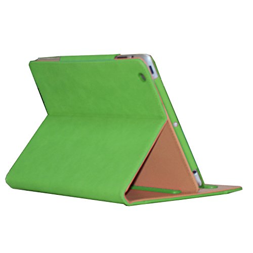 New 2017 iPad 9.7 Case (2017 Released) , JYtrend Multi-Angle Viewing Stand Leather Folio Smart Cover With Big Front Pocket Auto Wake Up/Sleep For A1822 A1823 (Green) - Thumbnail 2