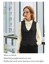 Belle Poque Black Double Breasted Waistcoat for