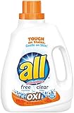 all Liquid Laundry Detergent with OXI Stain Removers and Whiteners, Free Clear, 94.5 Fluid Ounces, 53 Loads