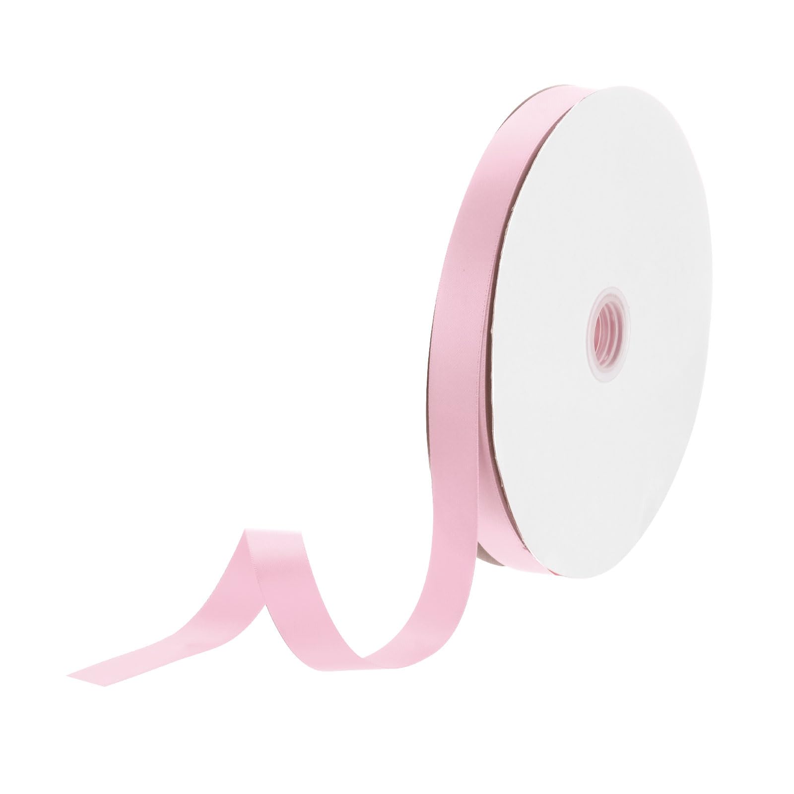 DMiotech 20mm Satin Ribbon 91m/300ft Thin Double Face Fabric Grosgrain Ribbon for Gift Wrapping Floral Hair Flower Bouquet, Light Pink