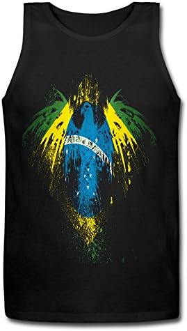 XiangHe Brazilian Flags Cheer The Copa America Logo Men's T-Shirt XX-Large Black Tank Top