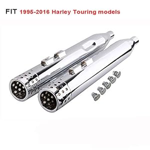 4 “Uitlaat Megafoon Slip-On Uitlaat Zwitserse Kaas Tip Voor 1995-2016 FLH FLT Bagger Touring modellen/Electra Glide, Street Glide, Road Glide, Ultra Glide, Dresser Road King