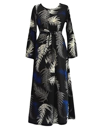 Fseason-Women Islamic Painting Plus-Size Muslim Loose Tunic Dress