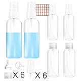 Plastic Clear Spray Bottle with 32 Labels 2 Funnels