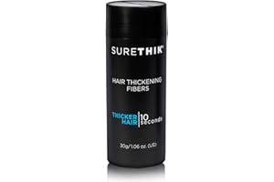 SURETHIK Hair Fibers, 30g (Dark Brown), Fills Thinning Hair for Visibly Fuller Look, Conceals Bald Spots, Natural Look, For Men & Women