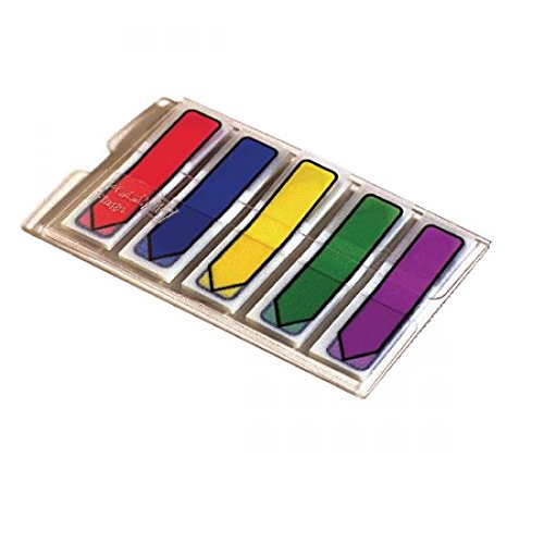 Post-itIndex Arrow Flag, Assorted Colours - 11.9 mm x 43.2 mm, 100 Flags/Dispenser, 1 Dispenser/Pack - to Mark or Highlight Important Information