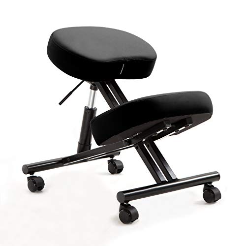 Dr.lomilomi Adjustable Ergonomic Kneeling Chair 512 for Back Pain Relief (Black)