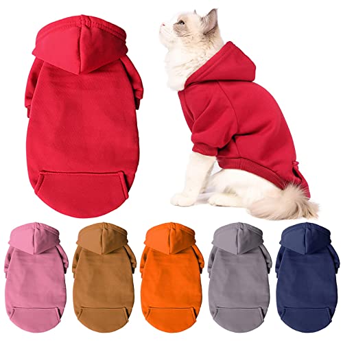 Dog Hoodie Sweater Large, Pet Clothes with Hood and Pocket, Fleece Warm Dog Coat, Soft Cotton Blend Winter Apparel, for Small Medium Dogs Cats Rabbits, Christmas Birthday Gift