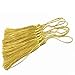 Creanoso Bookmark Tassels Gold (100-Pack)- for Bookmarks, Jewelry Making, Souvenir, Party Favors, Art and Craft Project - with Anti-Wrinkled Treatment to Straighten Them