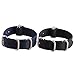 Watch Band NATO Straps 2Pcs Replacement Heavy Duty Nylon Straps with Stainless Steel Buckle (20, Black,Blue)