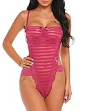Avidlove Womens' s Sexy Open Back Lingerie Teddy One Piece Lace Babydoll Bodysuit