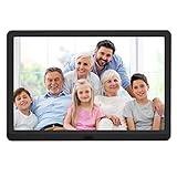 10 inch Digital Picture Frame with 1920x1080 IPS Screen Digital Photo Frame Adjustable Brightness, Photo Deletion, Timing Power On/Off, Background Music Support 1080P Video, SD Card and USB
