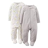 Just One You By Carters Unisex-Baby 2-Pack Footed Sleeper - Gray (9 Months)