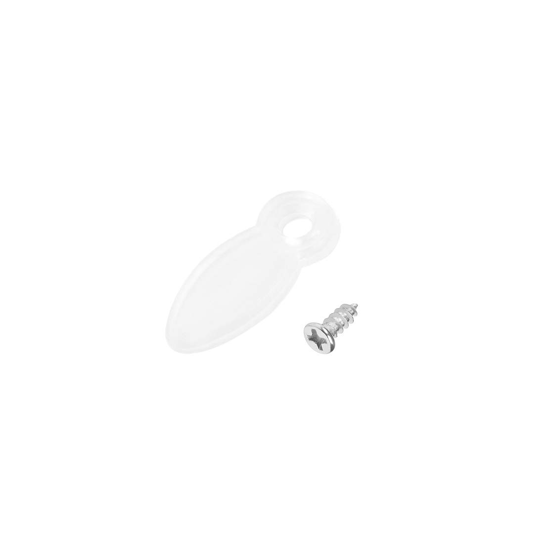 sourcing map Frame Turn Button, 3/5" Plastic Drop Shape with Screws for Hanging Pictures, Photos, Drawings and Posters, 50 Pcs (Clear)