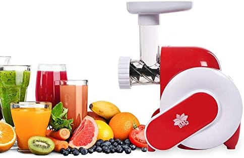 BMS Lifestyle Masticating Extractor with Digital Control Panel; Easy to Clean BPA-Free Slow Masticating Juicer 43 Revolutions per Minute Features Compact Design (Digital-SKG-White)