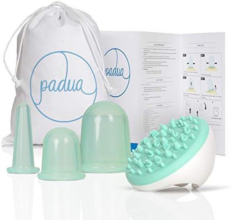 Anti Cellulite Suction Cups & Massager Brush | Skin Firming, Fat Burning, Muscle Pain Relief | Complete Vacuum Massage Therapy Cellulite Remover Kit; Body Cups, Facial Cup, Brush, Manual, Gift Bag