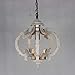 DOCHEER Farmhouse Wood Chandelier Distressed White 1-Light Round Vintage Wooden Pendant Hanging Lighting Fixtures for Dining Room, Bedroom, Kitchen Island, Foyer, Entryway