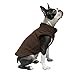 Gooby - Fleece Vest, Small Dog Pullover Fleece Jacket with Leash Ring, Brown, Medium