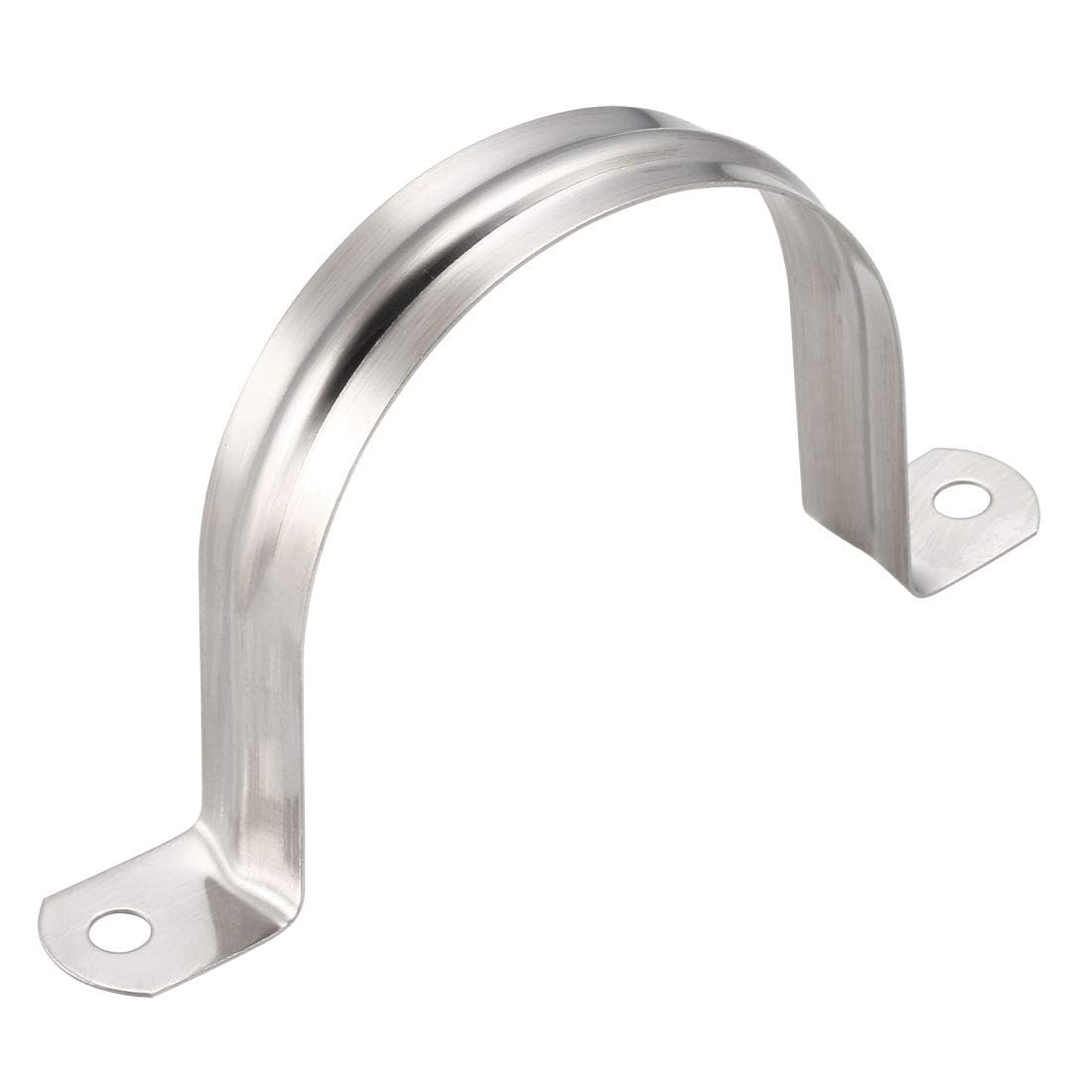 TA-VIGOR 5Pcs Rigid Pipe Straps, 70mm 2 Holes Stainless Steel Tension Tube Clip Clamp, Heavy Duty Conduit Clamps for Pipe Tube Wire Fixing, Laying Plumbing, Electricity, Exhaust