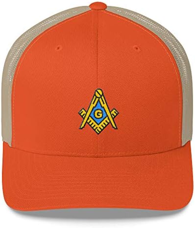 Vinson MFG Masonic Hat, Freemason Square & Compass Embroidered Trucker Mesh Snapback