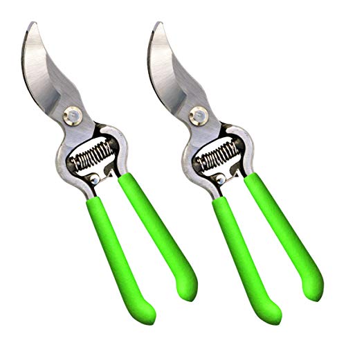 Garden Guru Indestructible All Steel Garden Clippers – GR8-Cut Professional Bypass Hand Pruner Pruning Shear with Comfort Grip Handles and Hardened Steel for Gardening, Trimming, and Yard Work, 2 Pack