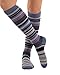 Womens Stripe Knee Socks Cashmere Blend 7 Color Options