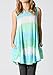 Poulax Women Loose-fit Sleeveless Lightweight T-Shirt Tunic Tank Top (L=US12-14, Mulit Green)