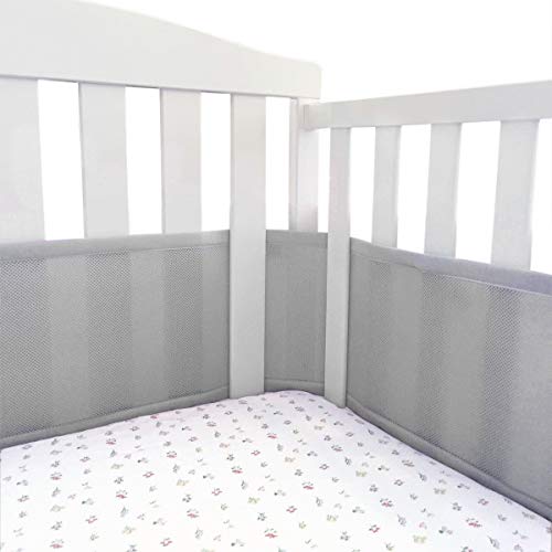 Breathable Baby Crib Bumper,Classic Mesh Crib Liner,Adjustable Length Fits Most Sizes Cribs,Machine Washable