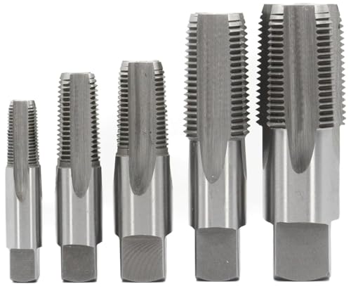 Drill America POUCSNPT5 5 Piece Carbon Steel NPT Pipe Tap Set, 1/8, 1/4, 3/8, 1/2 and 3/4
