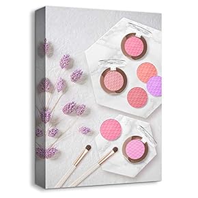 Canvas Wall Art Girls Make Up Suite Collections Painting Artwork for Home Prints Framed - 12x18 inches