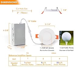 Cloudy Bay 3 inch 5 Color Ultra Thin LED Recessed